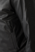 Logo Tape Leather Bomber Jacket